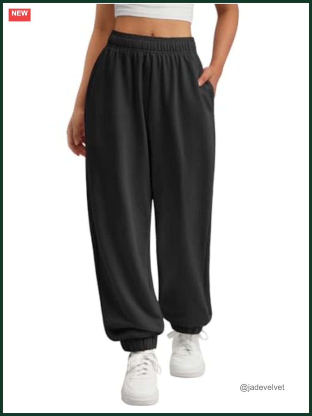 Women's Cotton High Waisted Wide Leg Baggy Lounge Sweatpants with Pockets